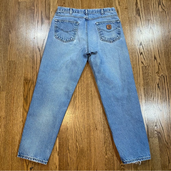 Carhartt Jeans Men’s Size 36x32 Relaxed Fit Medium Wash Denim Work Pants Blue - Picture 3 of 8